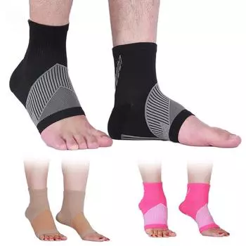Компрессионные рукава для лодыжки для женщин и мужчин, компрессионные носки для лодыжки с поддержкой свода стопы при отеке подошвенного фасциита и облегчении боли S бежевый