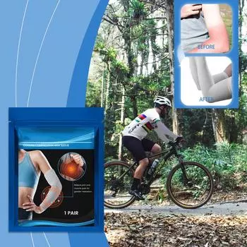 Компрессионные рукава для рук уменьшают отеки, расслабляют суставы и мышечные боли, улучшают кровообращение One Size синий