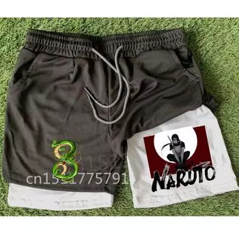 Компрессионные шорты 2 в 1, мужские шорты для бега в тренажерном зале с карманами для телефона, спортивная быстросохнущая спортивная одежда Dragon M