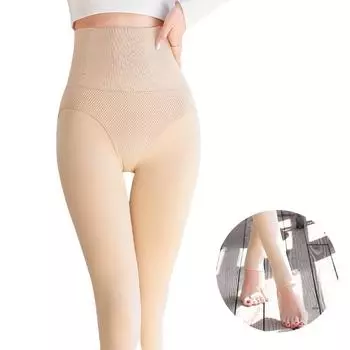 Компрессионные зимние теплые леггинсы с высокой талией, женские тонкие эластичные брюки, повседневные бархатные толстые колготки One Size