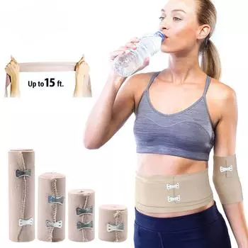 Компрессионный бинт с застежкой-клипсой, эластичный бинт для стопы, лодыжки, колена, руки и тела, растяжение связок мышц при спортивных травмах