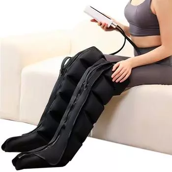 Компрессионный массажер для ног с 3 режимами и 3 уровнями интенсивности для циркуляции и расслабления - Массаж голеней, коленей и стоп Спортивные восстановительные ботинки