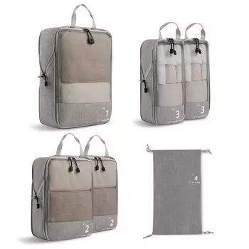 Компрессионный мешок для компрессионного компрессионного путешествия компрессионная одежда с двойным пространством компрессионная дорожная упаковка компрессионная одежда для путешествий удобные товары для серый