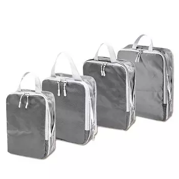 Компрессионный мешок Дорожный Чехол Volume Down Дорожная Упаковка Хранение Одежды с Ручкой (Пепельно-серый)