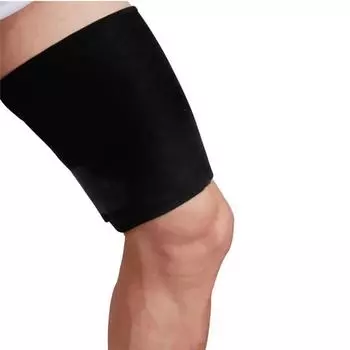 Компрессионный рукав для бедра, поддерживающий подколенное сухожилие, травма, травма, тендинит, реабилитация и восстановление, бандаж на бедро для мужчин и женщин чёрный