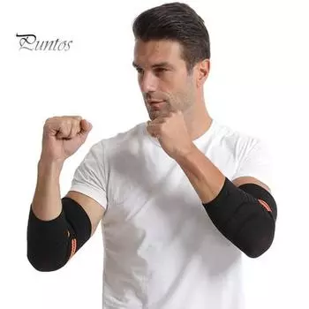 Компрессионный рукав для локтя при тендините, противоскользящий, теннисный, поддерживающий, для бега, баскетбола, тяжелой атлетики, защита локтя M розовый/синий