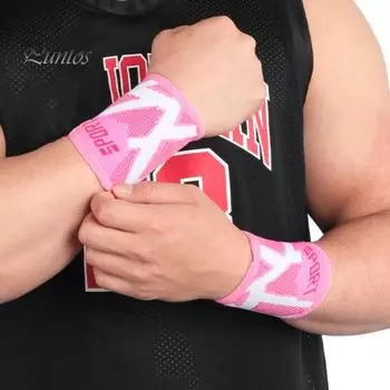 Компрессионный спортивный браслет, высокоэластичный дышащий влагоотводящий спортивный браслет, защитное снаряжение для тяжелой атлетики розовый