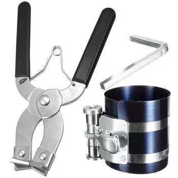 Компрессор поршневых колец для автомобильного двигателя с храповым механизмом, монтажный хомут, плоскогубцы для поршневых колец 53–175 мм, расширитель зажимов для автоматического обслуживания