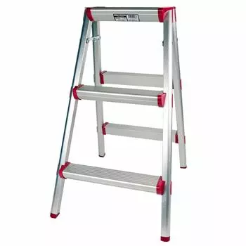 Konan Original алюминиевый табурет-стремянка 3 яруса высота 76 см пластик серебристый RN10FD-03RN серебряный