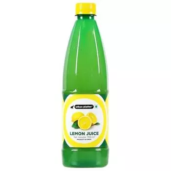 Концентрат лимонного сока Urban Platter, 700 мл [Эквивалент 70 лимонов!, Быстро и просто, идеально подходит для напитков и ежедневного использования.]