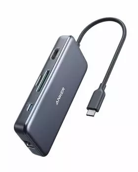 Концентратор Anker PD Ethernet, совместимый с 4K, выходной порт HDMI, совместимый с подачей питания 60 Вт, порт Ethernet 1 Гбит/с, слот для карт памяти MicroSD SD, совместимый с
