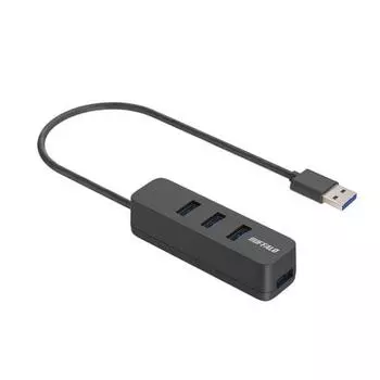 Концентратор Buffalo USB-A 3.2Gen1 с питанием от шины, 4 порта, черная модель с верхним креплением и магнитом [совместимо с Windows/Mac] BSH4U325U3BK