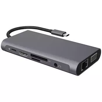 Концентратор для 4K-совместимого RJ45 USB 3.0 /для TD Card Reader PD Fast Charge 10-в-1 Многофункциональный адаптер для