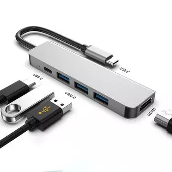 Концентратор расширения USB-C на HDMI 4K PD: Адаптер «все в одном» для мобильных устройств и ноутбуков triple