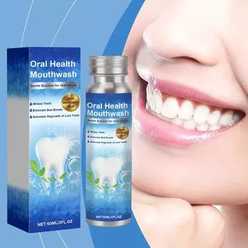 Концентрированная жидкость для полоскания рта, отбеливание зубов, удаление запаха изо рта, желтых пятен, свежая зубная паста для полости рта, жидкость для полоскания рта 60 мл One Size