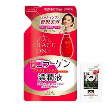 Концентрированная жидкость KOSE Grace One (Увлажняющая жидкость) Сменный блок 200 мл + 1 бонусная упаковка назальных тампонов включена