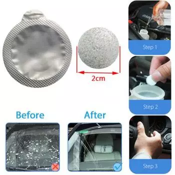 Концентрированные шипучие таблетки Wiper Essence для использования в автомобиле, твердое многофункциональное средство для очистки стекол 1PC