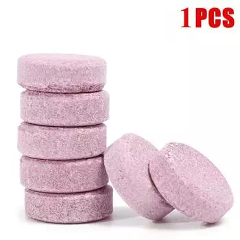 Концентрированные таблетки для мытья лобового стекла автомобиля, шипучая жидкость для мытья автомобиля, твердые таблетки для очистки окон автомобиля 1PCS розовый