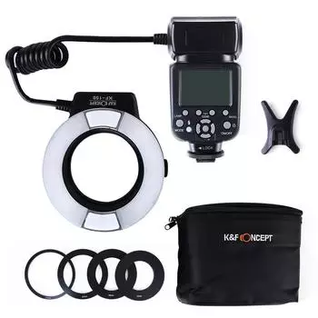 Концептуальная вспышка Speedlite для камеры TTL, совместимая с макросъемкой, кольцевая вспышка для Nikon K&F KF-150N