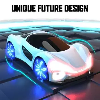 Концептуальный игрушечный автомобиль с дистанционным управлением и светодиодной подсветкой, двойной контроллер, 4WD, автомобиль на новой энергии, перезаряжаемый для малышей, 2,4 ГГц, радиоуправляемый гоночный автомобиль для дрифта Two Battery белый