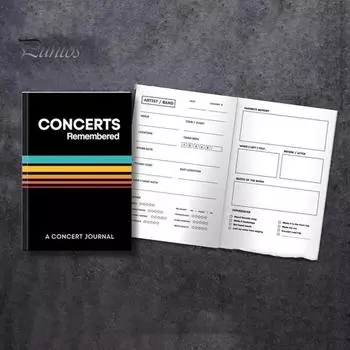 Концертный журнал в мягкой обложке Музыкальный дневник Тетрадь Воспоминания о концертах Бортовой журнал Отслеживание любимых живых событий Книга памяти концертов