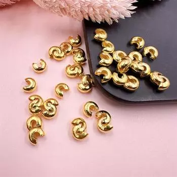 Концевая застежка 3/4/5 мм, ручная работа, C-застежка, позиционирующая бусина для браслета, материал «сделай сам», золото, серебряная застежка для сумки, застежка в форме полумесяца, аксессуары в форме полумесяца 4mm/50Pcs золотой
