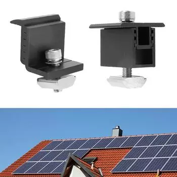 Концевой зажим Прижимной блок Солнечного модуля Фотоэлектрический средний /боковой зажим 4pcs side clip