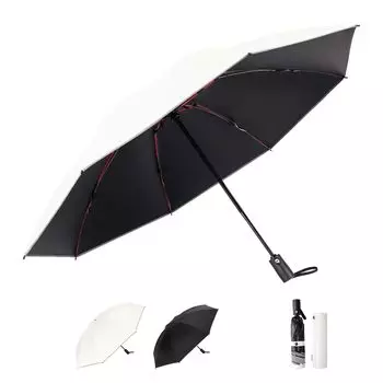 konciwa Большой складной зонт обратного сложения, автоматический зонт для солнечной и дождливой погоды, степень блокировки света, 8 спиц, внешняя спица 60 см бежевый