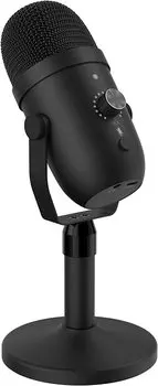 Конденсаторный микрофон Faunow USB однонаправленный ПК кнопка отключения звука шумоподавление с микрофонной стойкой светодиодная подсветка регулировка громкости игра в прямом эфире