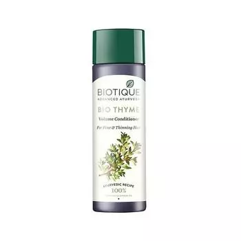 Кондиционер Biotique Bio Thyme Volume Conditioner Fine | 100% растительные экстракты | Подходит для всех типов кожи | 200 миллилитров - Мята перечная, Тимьян