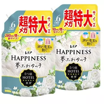 Кондиционер для белья Le No A Happiness Yume Fuwa Touch, сменный блок, белый чай, 2 пакета [Оптовая закупка] [Большая емкость] 1900 мл