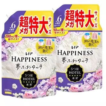Кондиционер для белья Lenor Happiness Yumefuwa Touch, белый мускус, сменный блок x 2 шт. [Оптовая закупка] [Большая емкость] 1900 мл