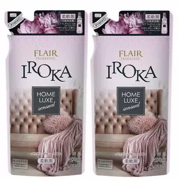 Кондиционер для белья с ароматом Flare IROKA HomeLuxe с ароматом пудрового пиона, сменный блок 480 мл x 2 шт. [Оптовая закупка]