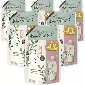 Кондиционер для белья Sara x 6 пакетиков Чистый аромат мыла Содержит тщательно отобранные ингредиенты, полученные из растений Сменный блок 1640 мл Без добавок [Продается в коробке] [Большой