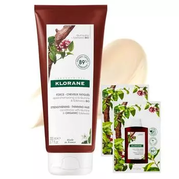 Кондиционер для кожи головы с мягкой кислотностью Klorane Quinine Edelweiss 200 мл + Шампунь 7 мл 2 упаковки, 1 набор
