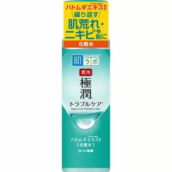 Кондиционер для кожи Hada Labo Hadaken Medicated Gokujun содержит 2 типа ингредиентов: гиалуроновую кислоту, сквалан, экстракт ячменя коикса, 170 мл