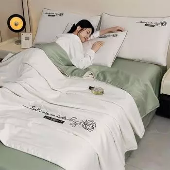 Кондиционер для летнего одеяла Ice Silk быстро охлаждает и отводит тепло, обеспечивая прохладное ощущение для летних одеял дома 150x200cm 1pcs темно серый