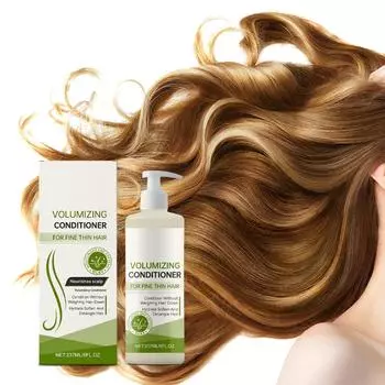 Кондиционер для придания объема и густоты волосам. Разглаживает и увлажняет волосы, восстанавливает сухие и вьющиеся волосы, укрепляет и уменьшает выпадение волос. 237 мл белый