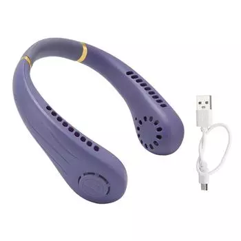 Кондиционер для шеи силиконовый безлопастной носимый портативный бесшумный охлаждающий вентилятор для шеи