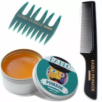 Кондиционер для волос Bablo Pomade Stronghold, смазка для волос, расческа, сетчатый набор расчесок и (зеленый)