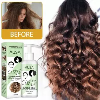 Кондиционер увлажняющий для вьющихся волос с эластином для укладки волос, увлажняющий крем-кондиционер для кудрей, для кудрей, эластин для вьющихся волос, 50мл One Size белый