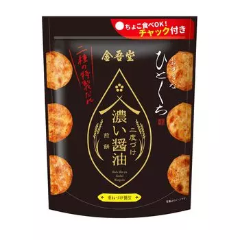 Кондитерская Kingodo, любимые рисовые крекеры Hitokichi с темным соевым соусом, 90 г x 12 пакетиков