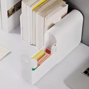 Конец книги, противоскользящие товары для дома, с круглым отверстием, настольная стойка для хранения книг, удобный ящик для хранения с круглым отверстием белый