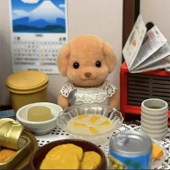 Конечности подвижные лесные семейные фигурки животных пудель лохматый статуэтка собака модель игрушка кукольный домик миниатюры аксессуары для детей