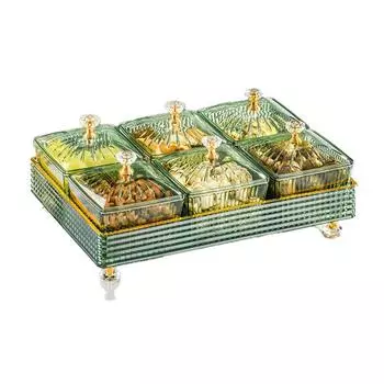 Конфетница Легкая Фруктовая Коробка Домашняя Гостиная Небольшие Закуски Разделенный Поднос Для Освежения Пластиковая Тарелка Для Сухофруктов