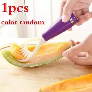 Конфетно-цветная многофункциональная ложка для выемки фруктовой мякоти, разделитель, кухонный инструмент для удаления семян, нож для нарезки полосками, пластиковая ложка для выемки фруктов