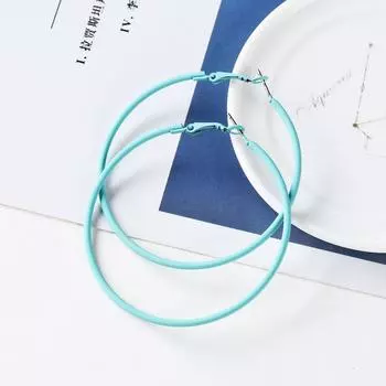 Конфетный цвет Диаметр 6 см Свадебные Большие Круглые Ювелирные Изделия Модные Аксессуары Серьги-кольца Серьги-пусеты