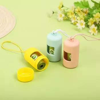 Конфетный цветной контейнер для собачьих какашек с подвесной веревкой, дозатор мусорных мешков для домашних животных на открытом воздухе чёрный