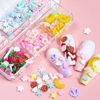 Конфеты Цвет Мультфильм Нейл-Арт Глиняные Ломтики Любовь Сердце Сердца Аксессуары Для Ногтей Маникюрный Салон Hearts