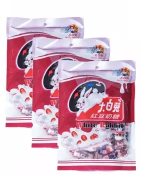 Конфеты Daihaku Rabbit Milk Candy 200 г 3 шт. размера L White Rabbit со вкусом красной фасоли Мягкие конфеты Daihakuto со вкусом красной фасоли (Вкус адзуки) (белый кролик)